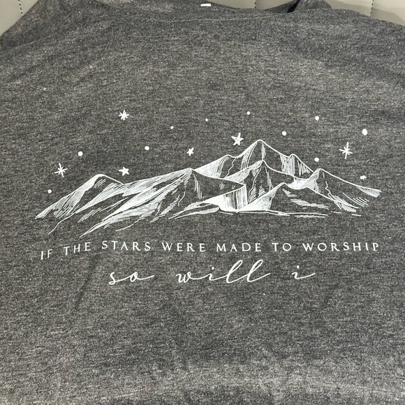 Gray Graphic Men's T-Shirt "Stars are made to worship, so will I" - Picture 2 of 4